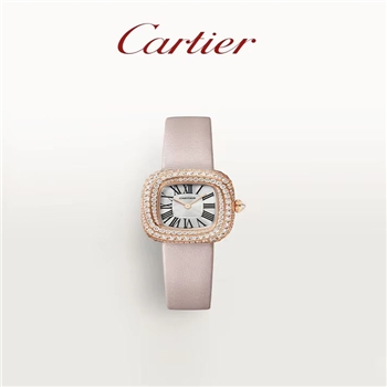 Cartier卡地亚Coussin系列珠宝腕表 钻石 石英机芯皮表带手表
